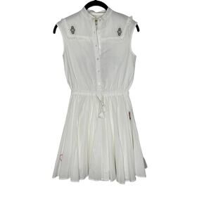 Zadig‎ & Voltaire Girls Ranila Dress 10 Cotton Embroidery Lined White
